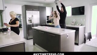 18 Yo Step Daughter Is Anytime FreeUse For Daddy Inside Kitchen