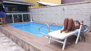My hubby went to work, and the pool man came