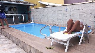 My hubby went to work, and the pool man came