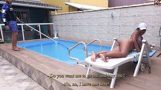 My hubby went to work, and the pool man came