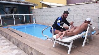 My hubby went to work, and the pool man came