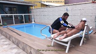 My hubby went to work, and the pool man came