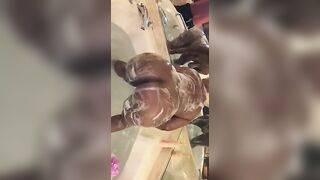LolaMonroe twerking into bubbles