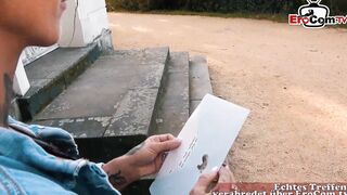 Inked slim german Mom pick up at the Street