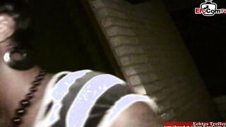 Ebony african bimbo with long natural titties pick up at