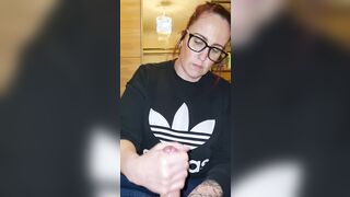 Bbw ex-wife offer me lubed hand job and plays with my creampie
