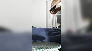 Gets a ebony vibrator inside her butt