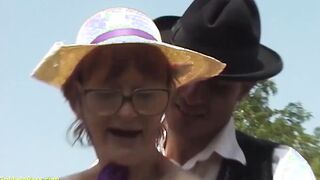 hard outside sex with 85 years older old lady