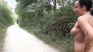 Turned On cougar eats 2 cocks into the woods