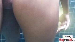 Thin amateur Thai 18 yo Cherry boned by a long euro