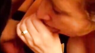 Old mom sucking young dick