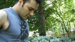 18 tramp plays hooky so that she can suck GF's penis into the woods