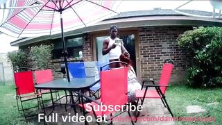 A Drone catches bbw dezzy giving big black dick fellatio