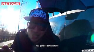 German Huge Booty Eighteen Wants it Rough into the Bums-Bus