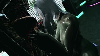 skyrim Bae pvc catsuit chick X monster