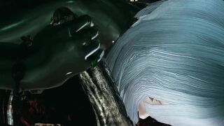 skyrim Bae pvc catsuit chick X monster