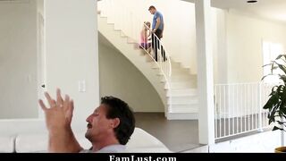 Cheating Housewife Fucks Stepson While Hubby is Busy