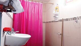 My stepmother goes in the WC while I'm taking a