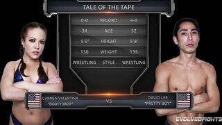 Nude Wrestling With Carmen Valentina vs David Lee Sitting On