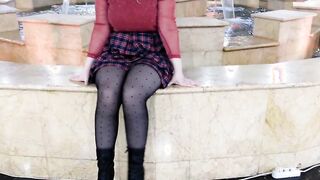 Nylon legs inside mall