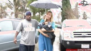 Blonde Old with huge natural jugs gets the bbcs during