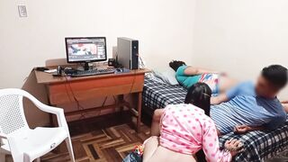 my voluptuous gamer step-daughter gets banged while my fiance rests