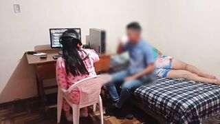 my voluptuous gamer step-daughter gets banged while my fiance rests