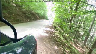 Vehicle banged! with Long Jugs GF and Cummed on her
