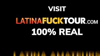 Colombian beauty keeps the heels on while fucking huge dick