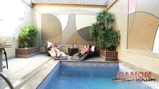 I meet the next door into the pool and I banged!