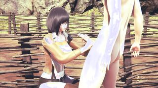 Attack On Titans Animated - Mikasa do a Hand Job with