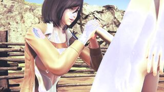 Attack On Titans Animated - Mikasa do a Hand Job with