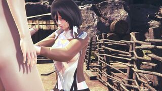Attack On Titans Animated - Mikasa do a Hand Job with