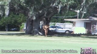 Wild Hispanic Streaks Across A Outside Golf Course