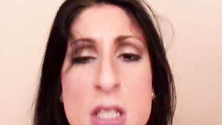 White stud fucks Hot Latin babes face with a big penis