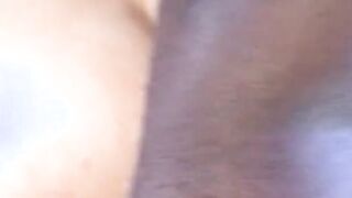 Ebony stud bends over goddess white skank and plows her snatch with his penis