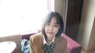 Japanese chick inside teen uniform gets her cunt fuck into