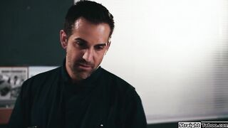 Teen student gets fucked by the janitor