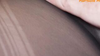 Freaky Blonde Old into Seamless Ebony Tights Gets Fuck