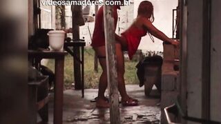 women having sex with BF into laundry room is discovered