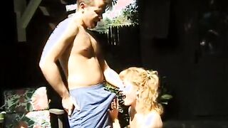 Lusty blonde MILF blows penis and gets anally penetrated
