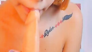 Dildo Stretches Little Blonde Teens Pussy