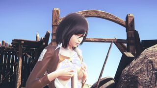 Attack On Titans Animated - Mikasa boobjob and gets pounded