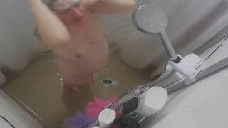 Cougar taking a shower concealed camera