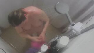 Cougar taking a shower concealed camera