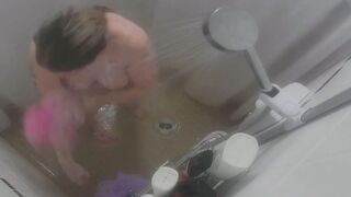 Cougar taking a shower concealed camera