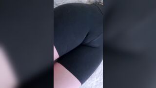 Cameltoe shorts (posing her cunt)