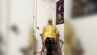 Yellow LATEX raincoat bdsm Part two