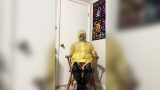 Yellow LATEX raincoat bdsm Part two