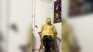 Yellow LATEX raincoat bdsm Part two